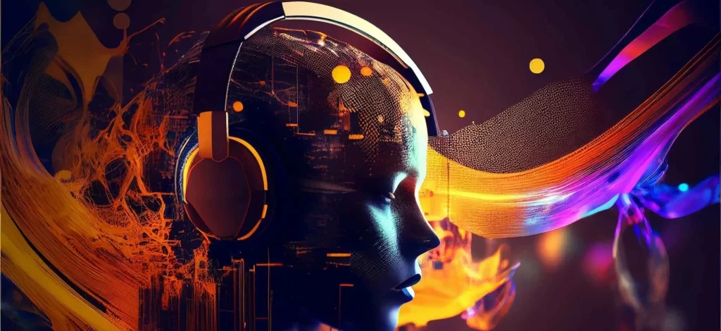 تصویر یک فرد با هدفون